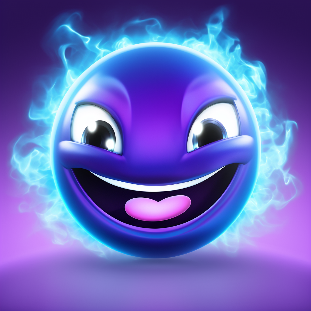 A psychic emoji, glowing with purple and blue energy.