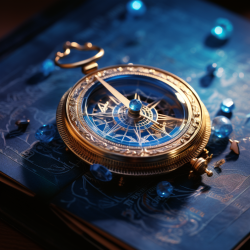 A psychic tracker, using a golden compass that points towards a blue psychic energy source.